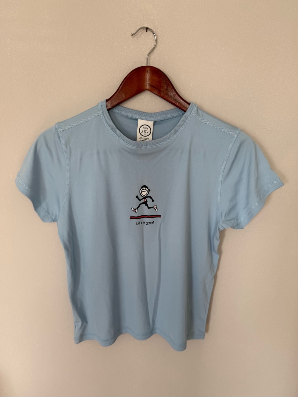 Life Is Good Light Blue Tee with Logo Tag T-shirt - Picture 5 of 12